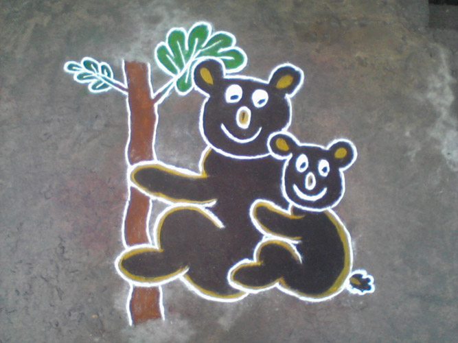 Bear Kolam - Rangoli